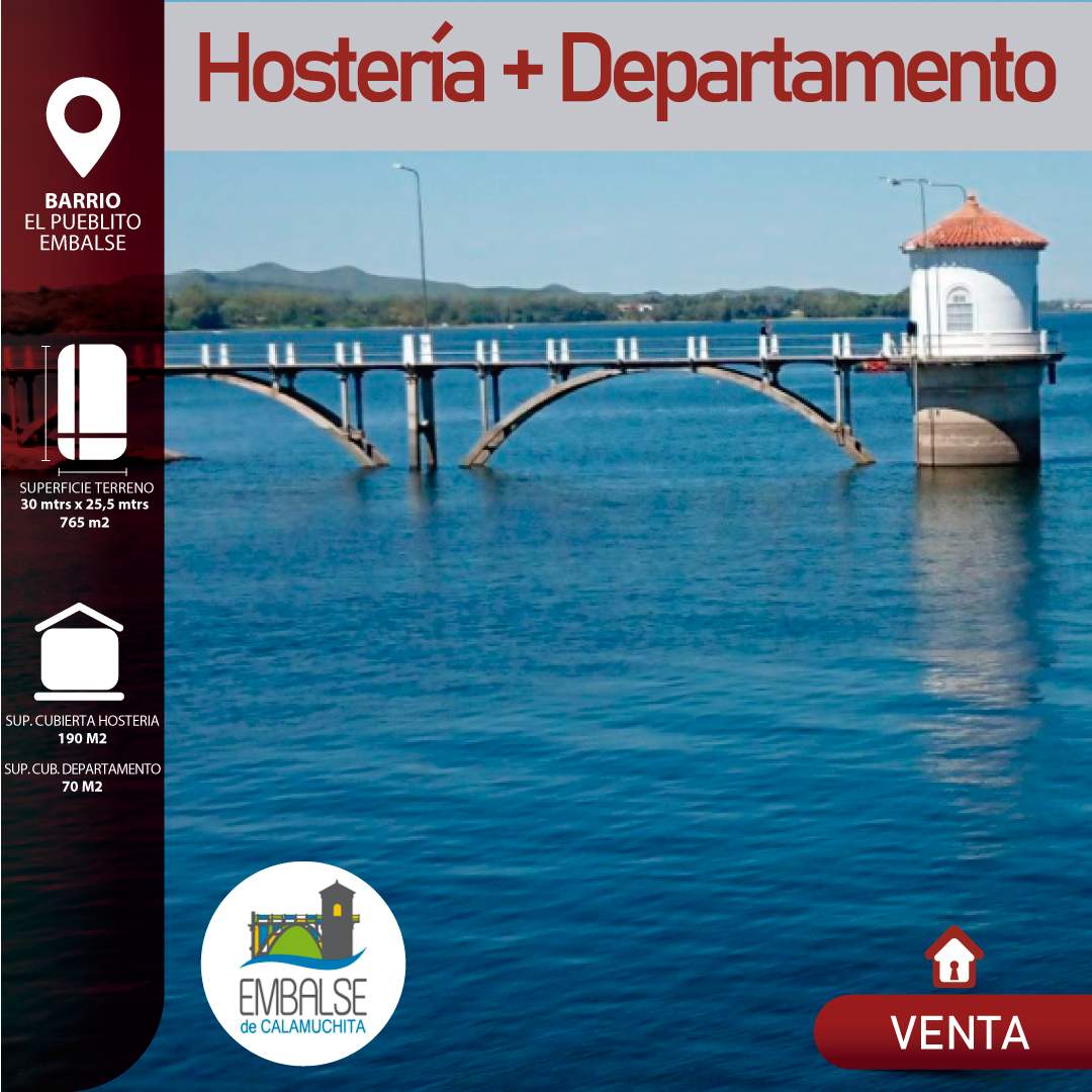 Hostería   Departamento en barrio El Pueblito - Embalse