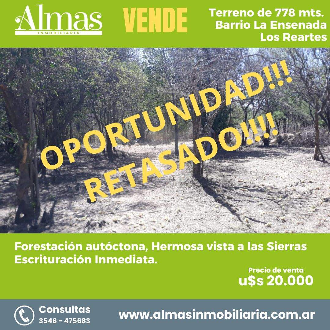 Venta de lote Re Tasado en