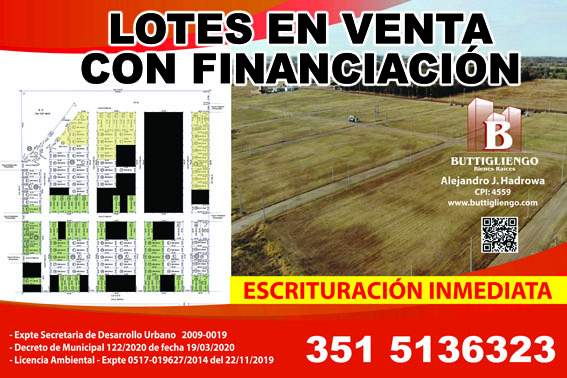 Lotes en venta en Jesus Maria con ESCRITURACION INMEDIATA