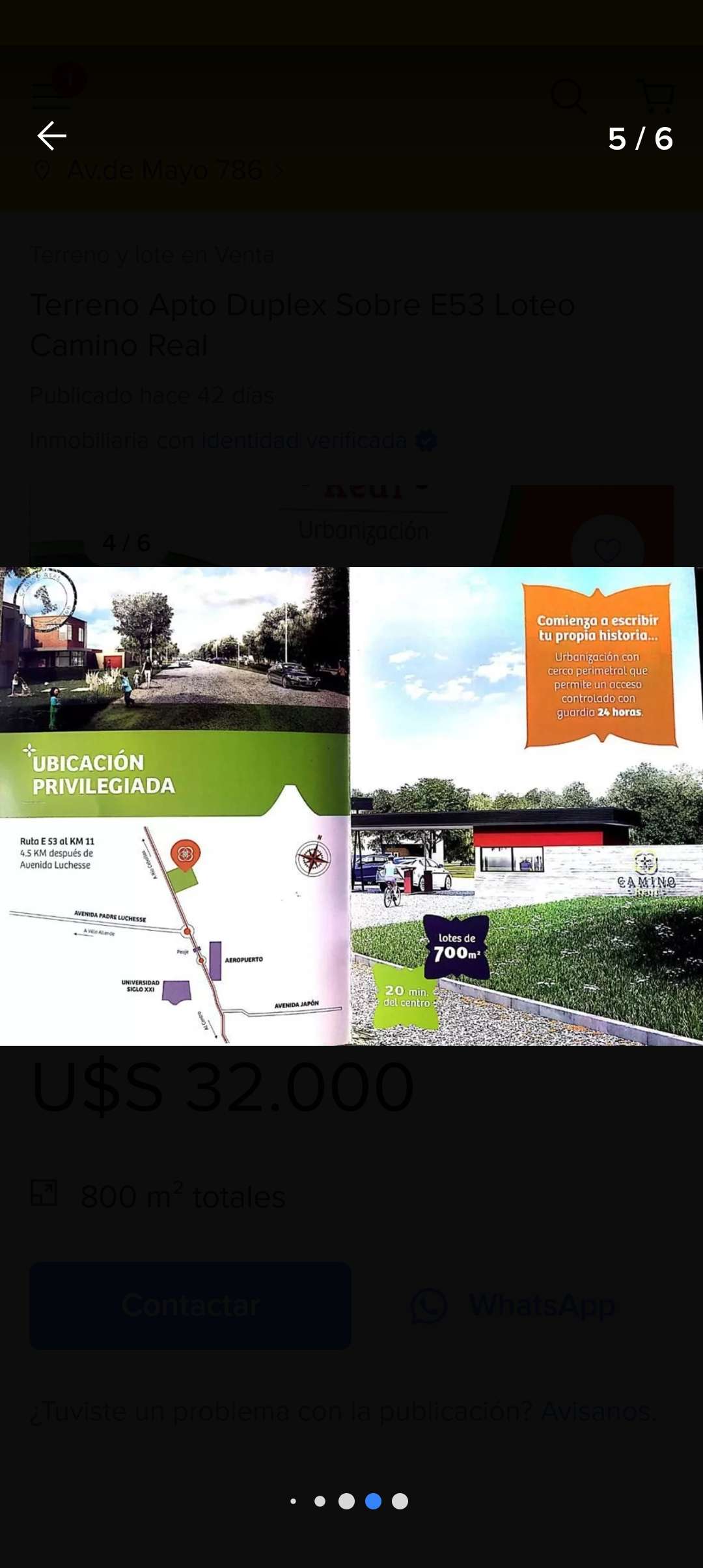 OPORTUNIDAD. LOTE SOBRE E53, CAMINO REAL