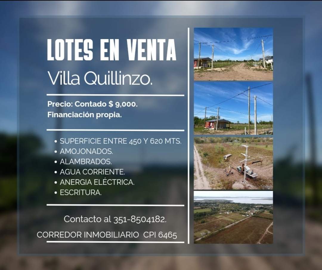 LOTES EN VENTA EN VILLA QUILLINZO