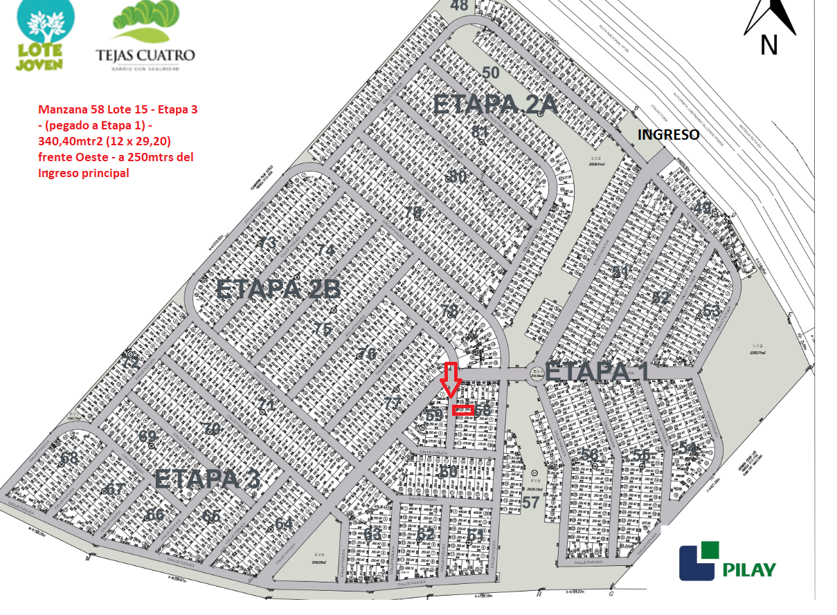 LOTE VENTA TEJAS 4 LA MEJOR UBICACION 350mtr2 LIQUIDO HOY