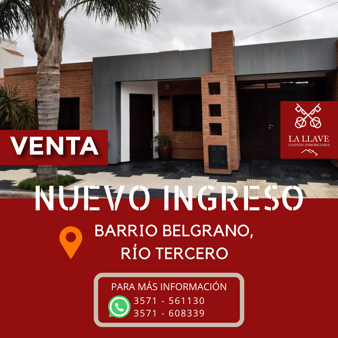 CASA A LA VENTA RÍO TERCERO, BARRIO BELGRANO