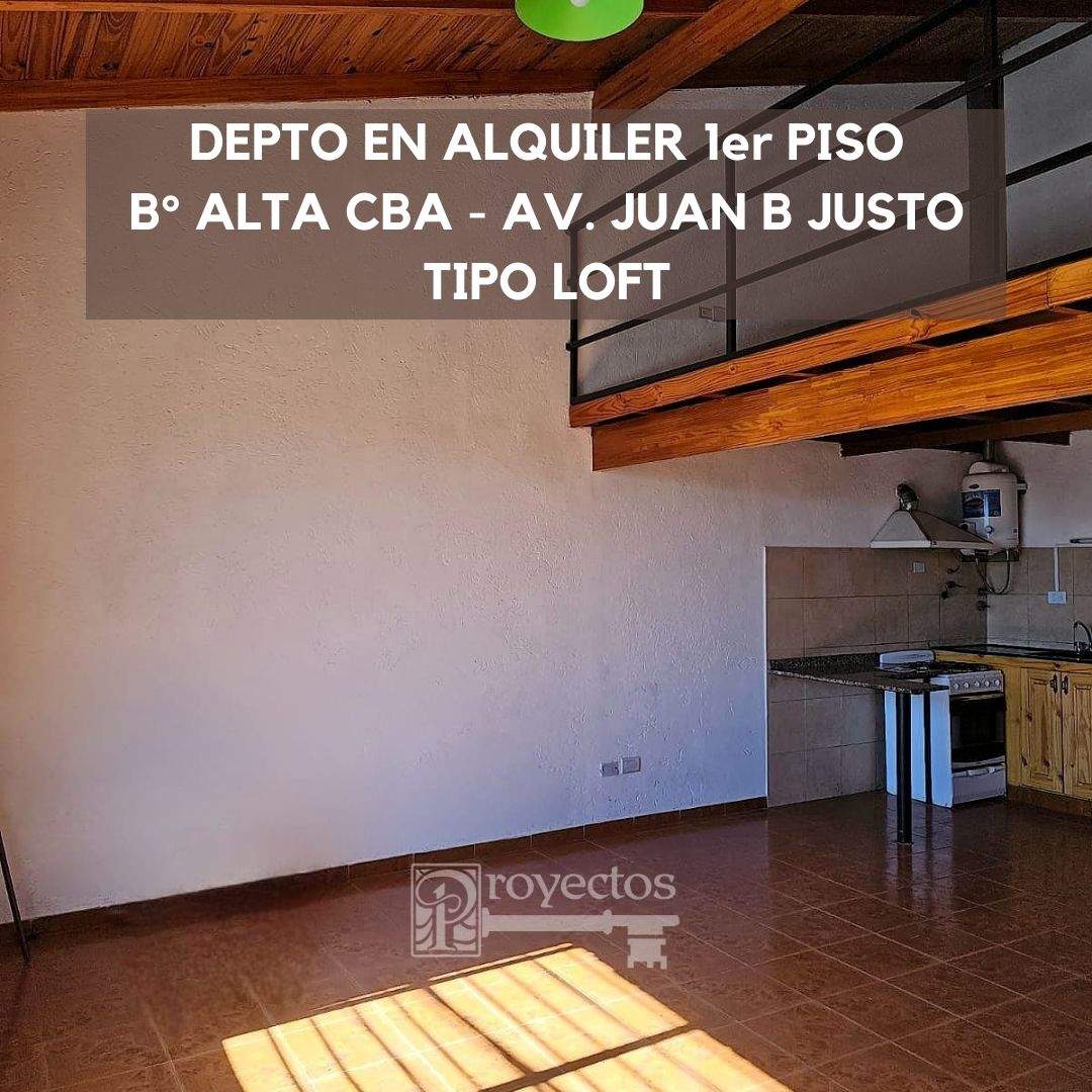 MONOAMBIENTE DUPLEX EN ALQUILER TIPO LOFT B° ALTA CBA  - AV. JUAN B° JUSTO