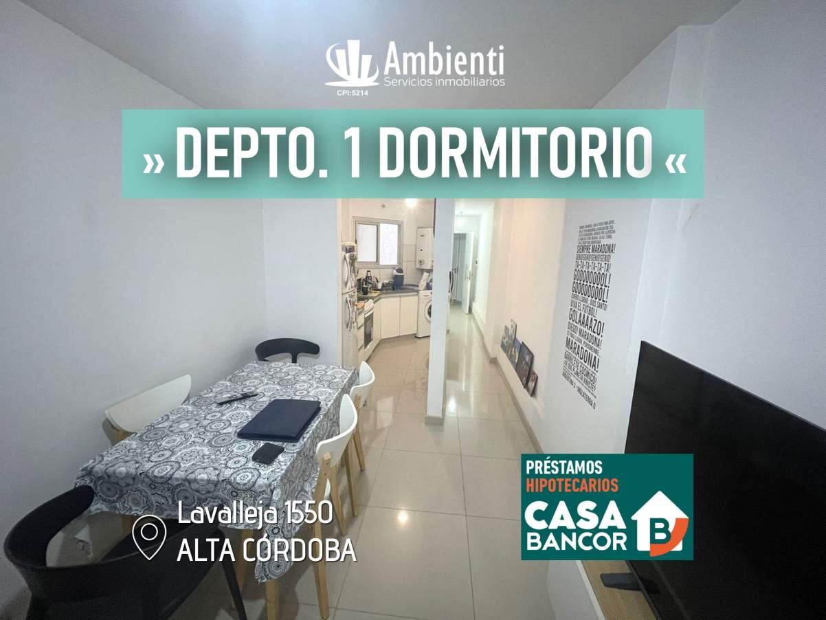 Bancor 2024 - Depto 1 Dormitorio Luminoso - Frente con Balcón