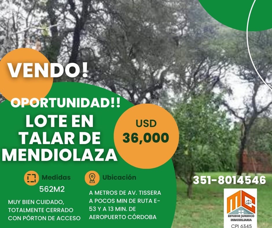 VENDO OPORTUNIDAD, LOTE EXCELENTE UBICACION EN BARRIO TALAR, MENDIOLAZA... MUY BUEN ENTORNO!!!