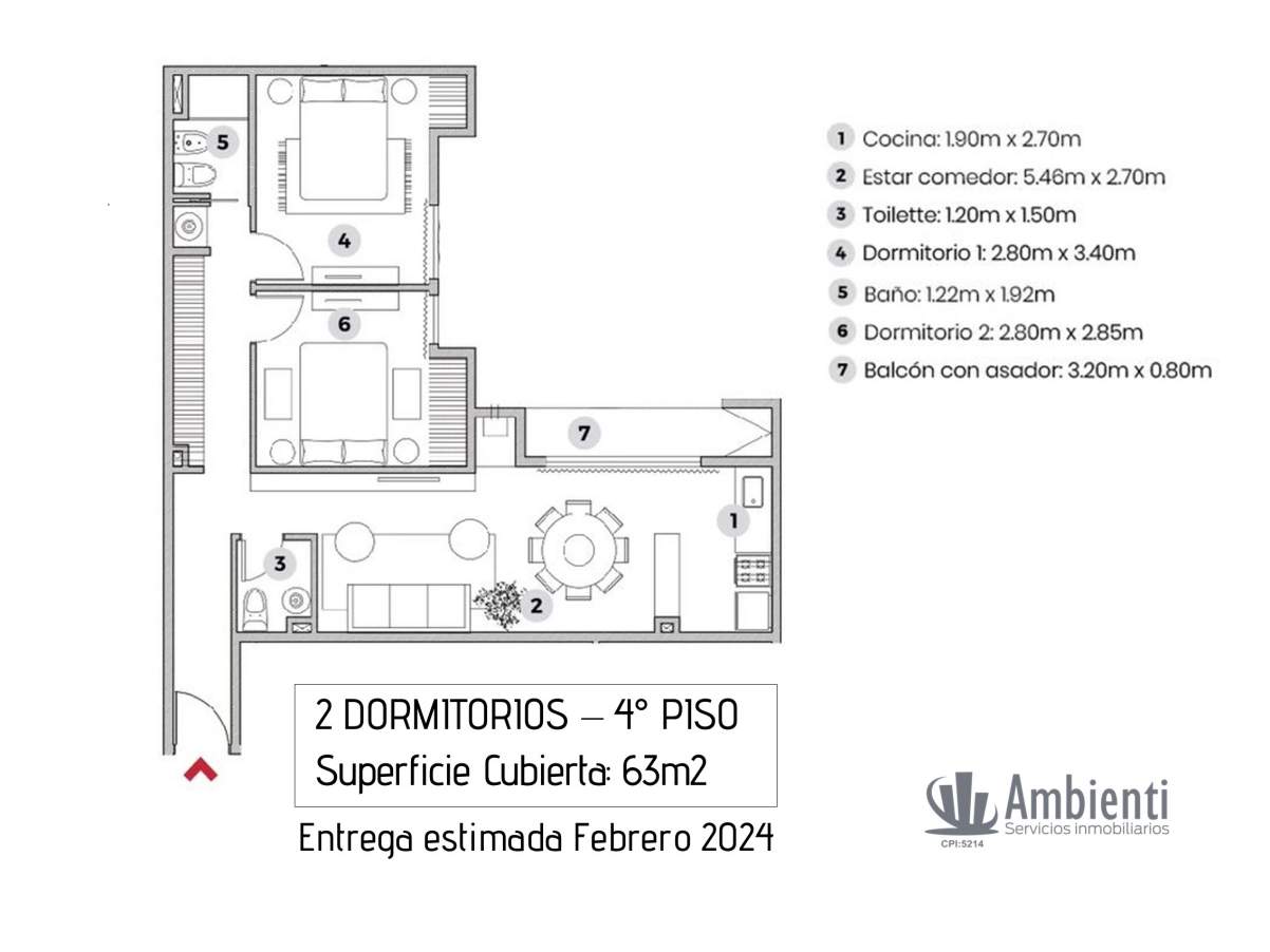 General Paz a Estrenar - 2 Dorm.