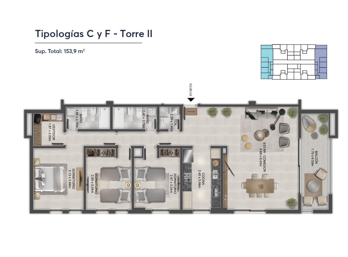 Venta Departamento en Condomio de Lujo - Ciudad de Cordoba