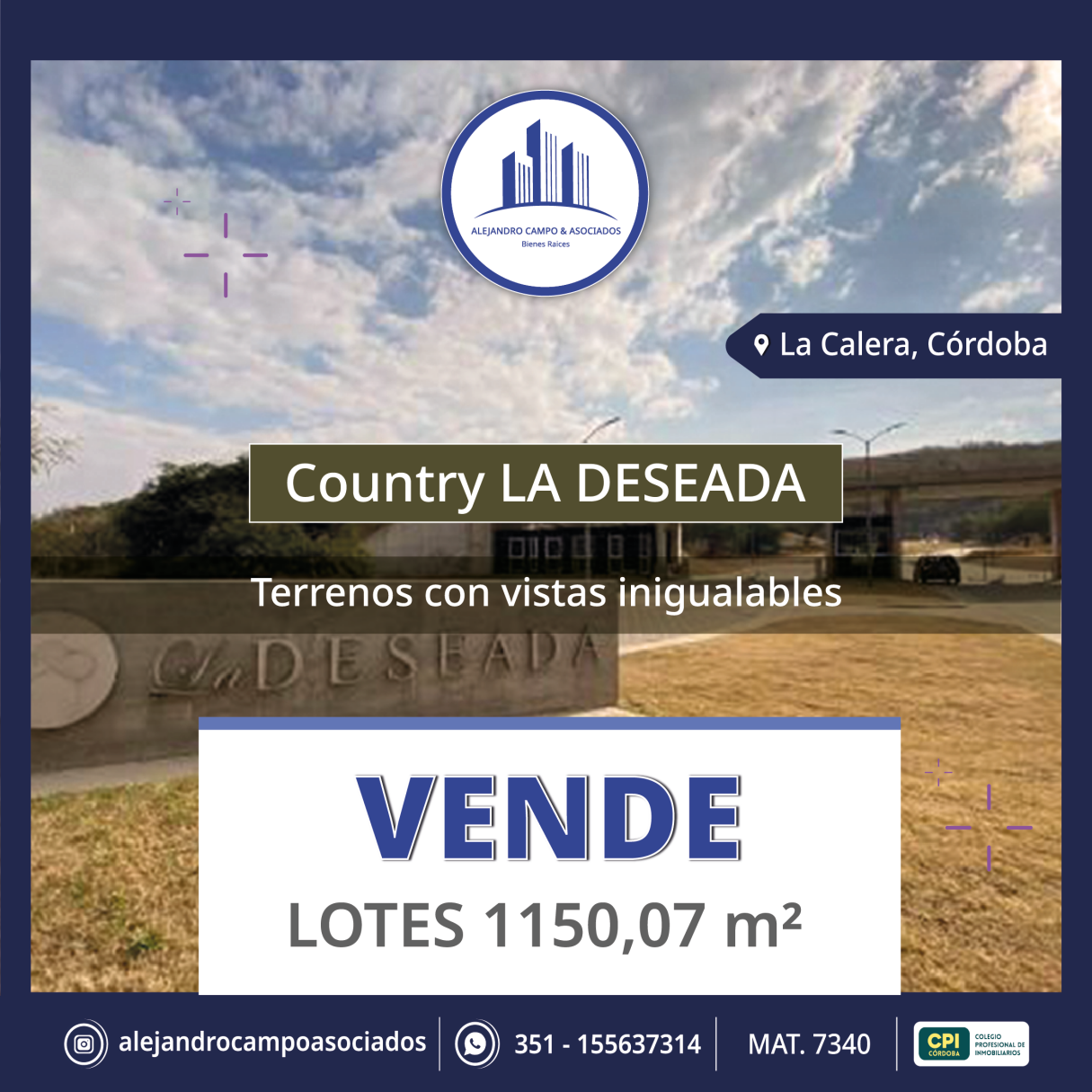 Lote exclusivo en Country La Deseada: 1150,07 m.