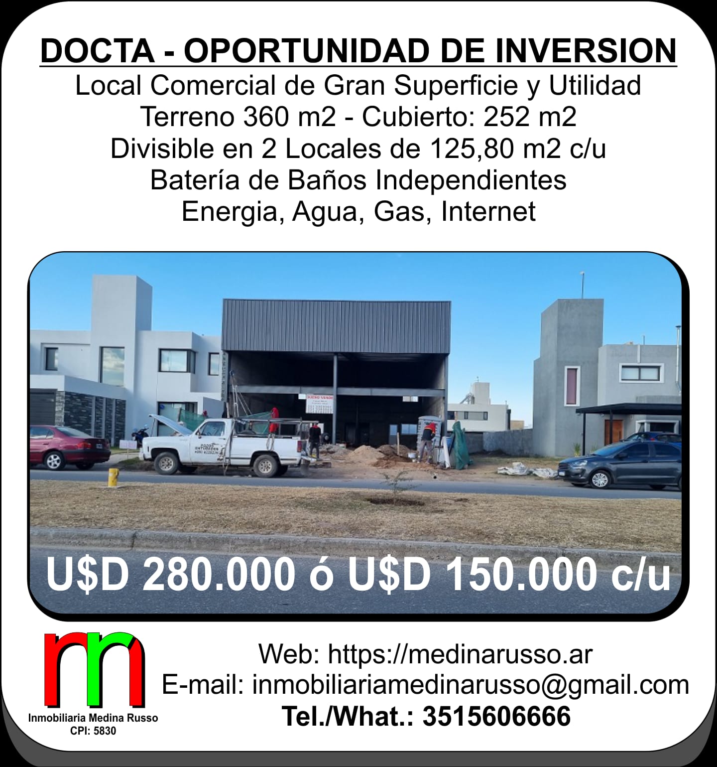 DOCTA - Excelente Local de Gran Superficie Comercial Destino Múltiple