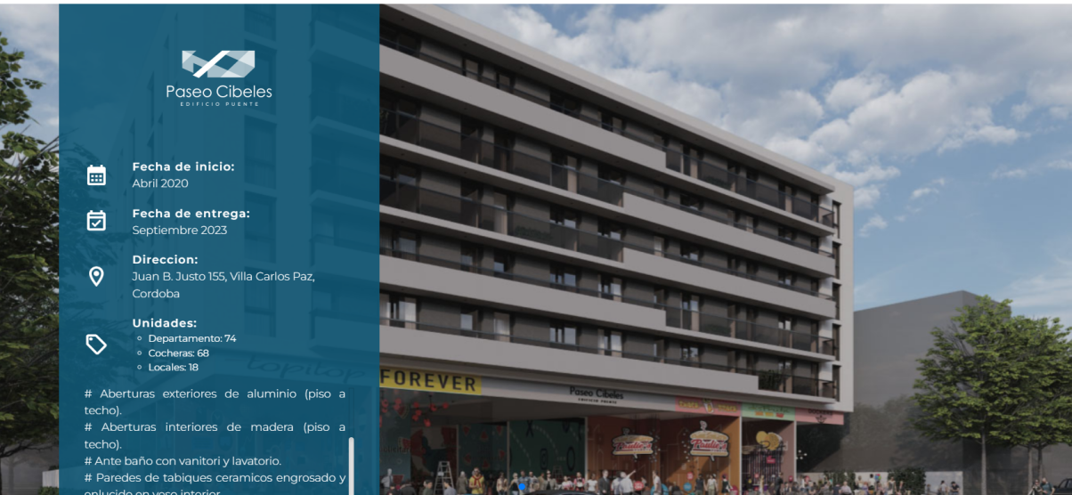DEPARTAMENTO DE DOS DORM. EN VENTA. VILLA CARLOS PAZ. PASEO CIBELES