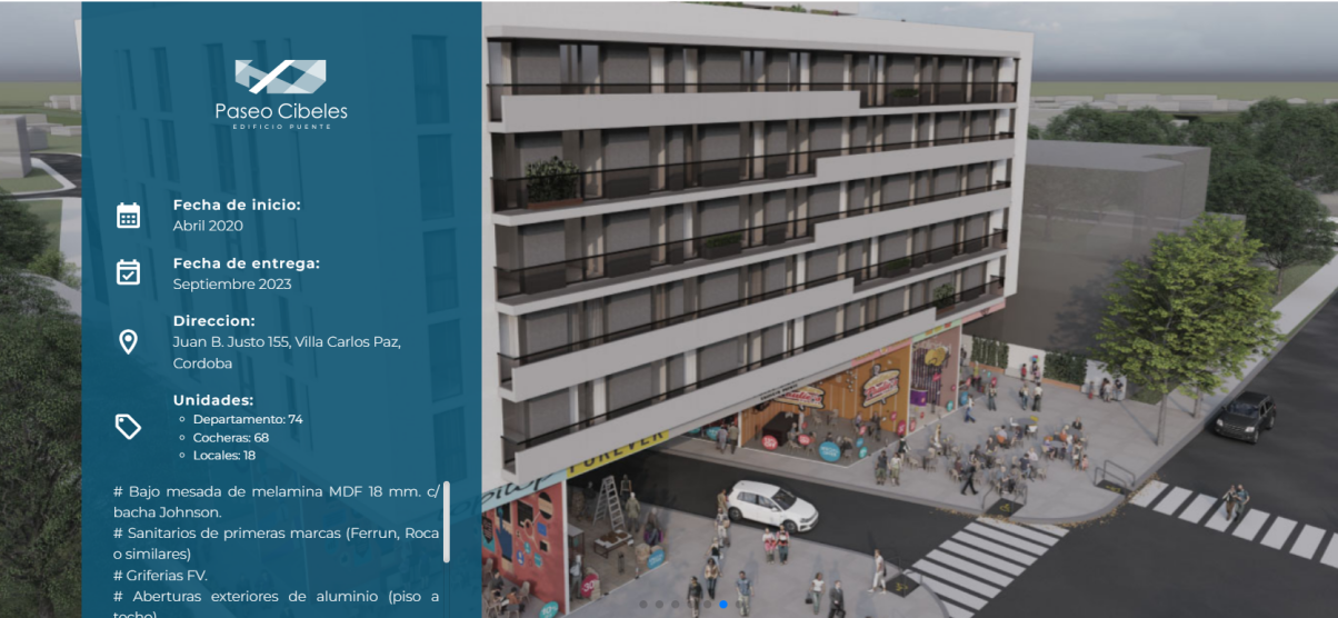 DEPARTAMENTO DE DOS DORM. EN VENTA. VILLA CARLOS PAZ. PASEO CIBELES