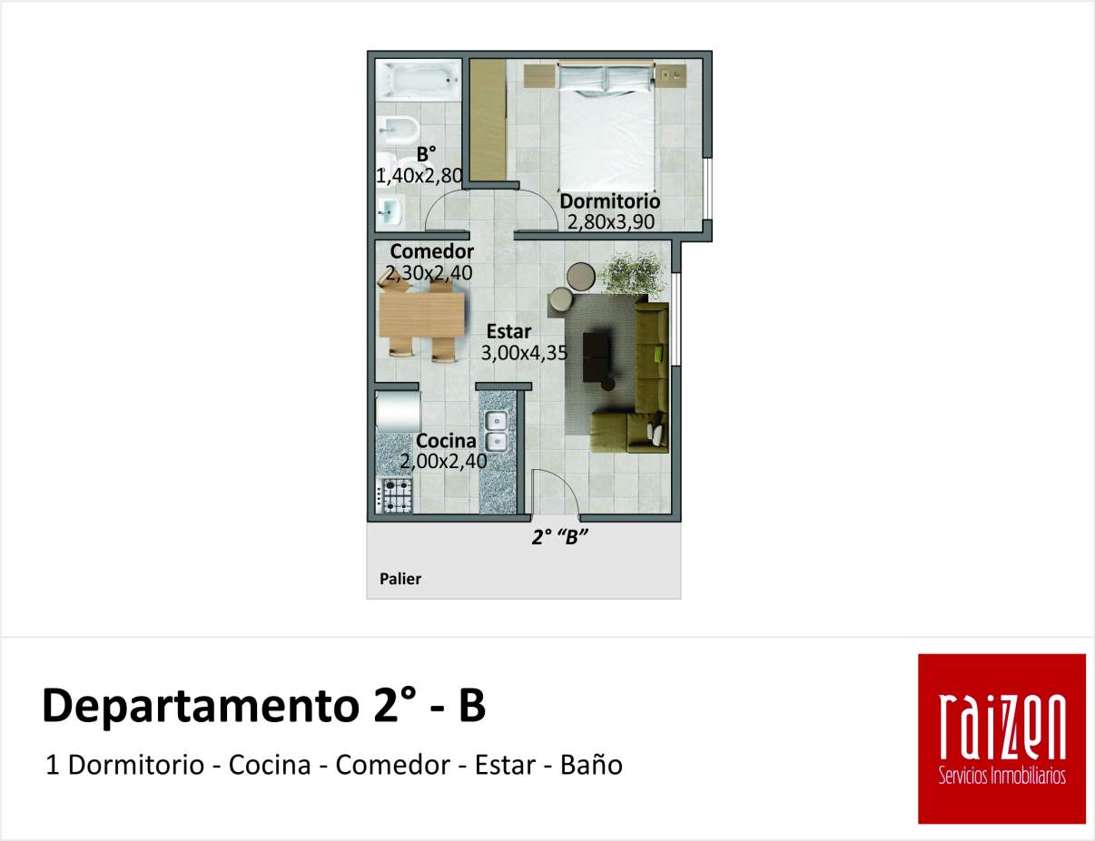 Dpto. - Un dormitorio - Terraza - B° Centro.