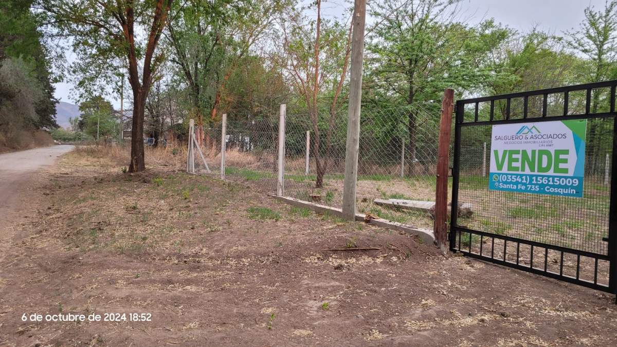 SE VENDE TERRENO EN COSQUÍN BARRIO EL CONDADO A METROS DE LA RUTA NACIONAL 38