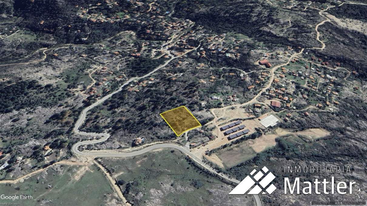 Lote de 6384m2 en ingreso a La Cumbrecita, a metros de Ruta 109 y estacionamiento municipal