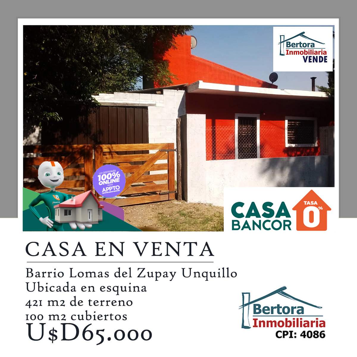 CASA EN VENTA LOMAS DEL ZUPAY UNQUILLO