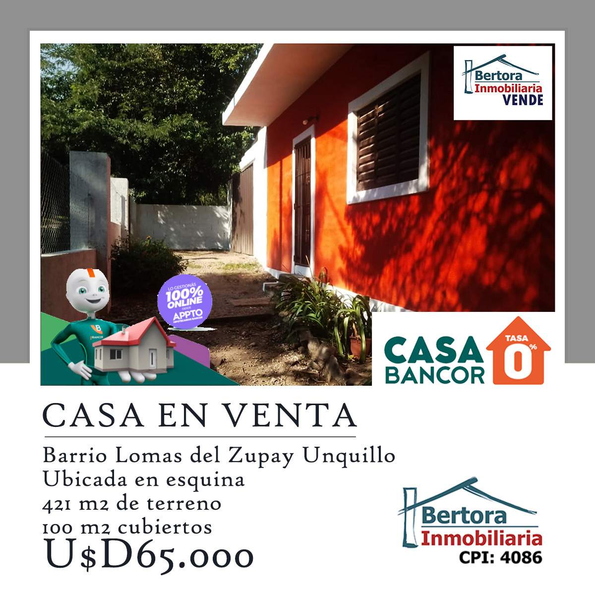CASA EN VENTA LOMAS DEL ZUPAY UNQUILLO