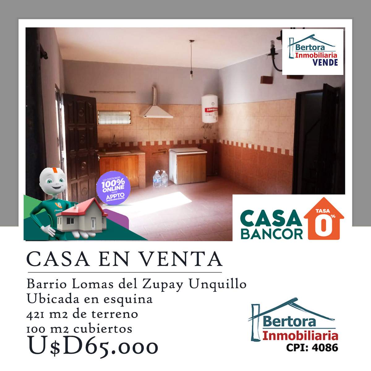 CASA EN VENTA LOMAS DEL ZUPAY UNQUILLO