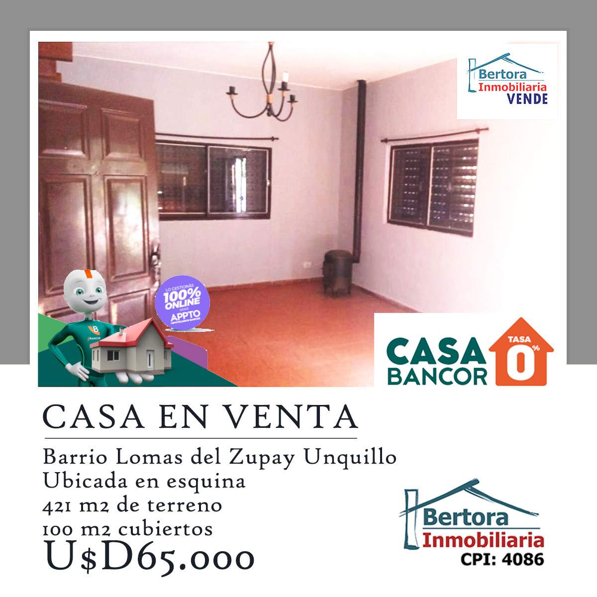 CASA EN VENTA LOMAS DEL ZUPAY UNQUILLO
