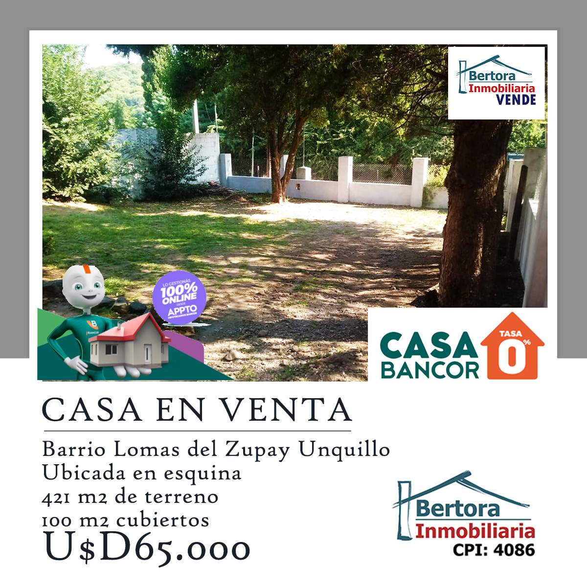 CASA EN VENTA LOMAS DEL ZUPAY UNQUILLO