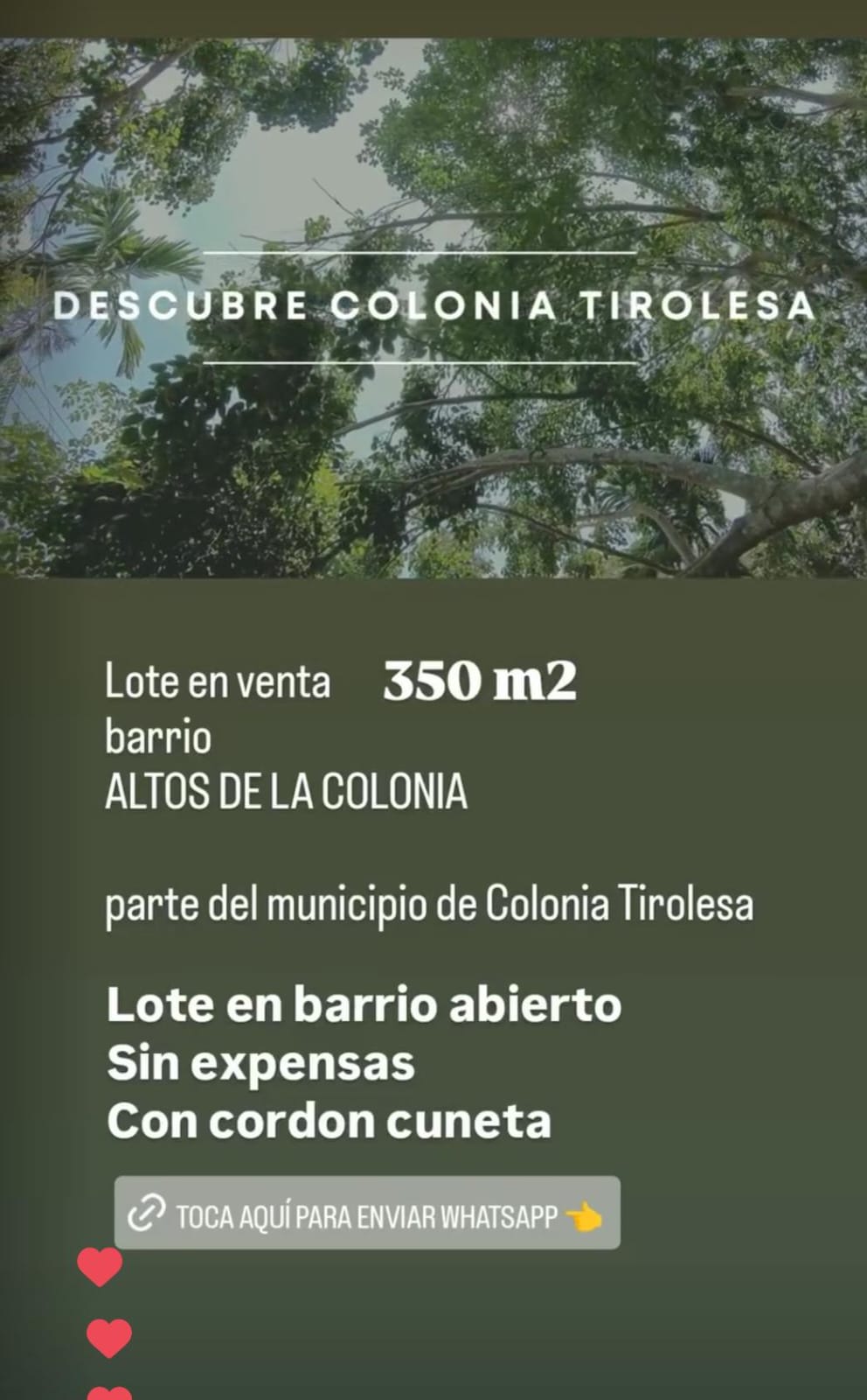 VENTA LOTE  B ALTOS DE LA COLONIA  LOTE de 350 mts2
