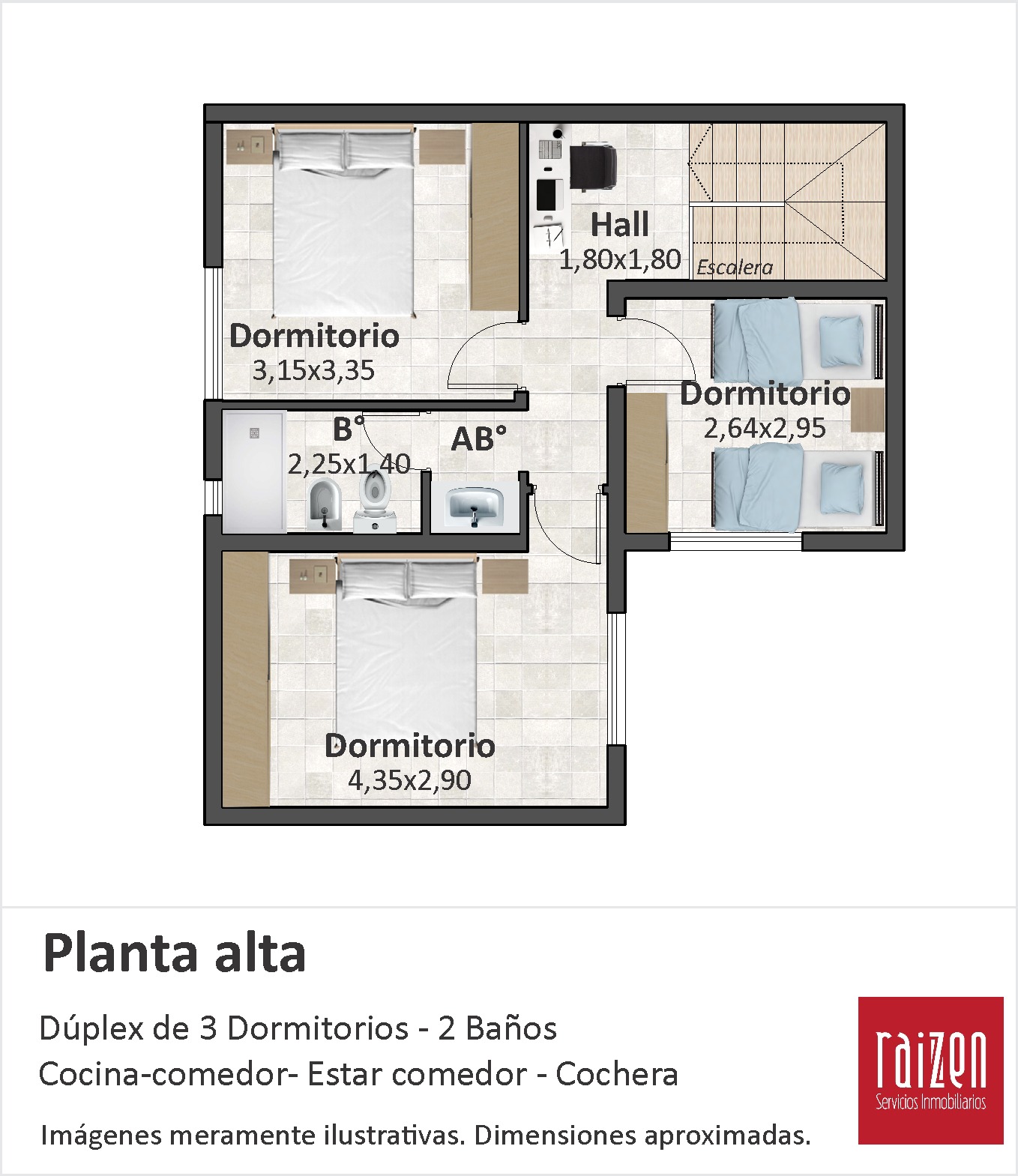 3 Dorm. Complejo cerrado. Patio compartido con Pileta. B Alto Alberdi