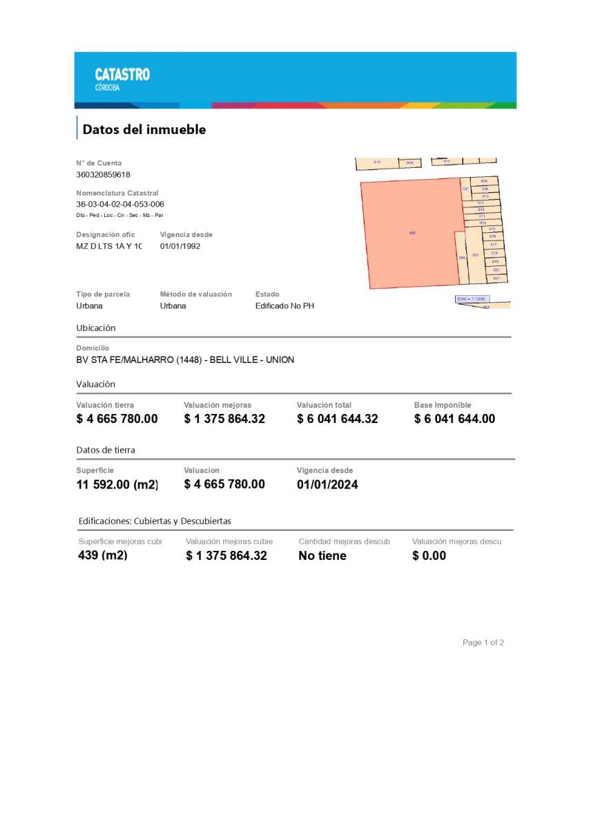 IMPORTANTE LOTE DE TERRENO EN UBICACIÓN ESTRATÉGICA EN EL OESTE DE LA CIUDAD DE BELL VILLE.