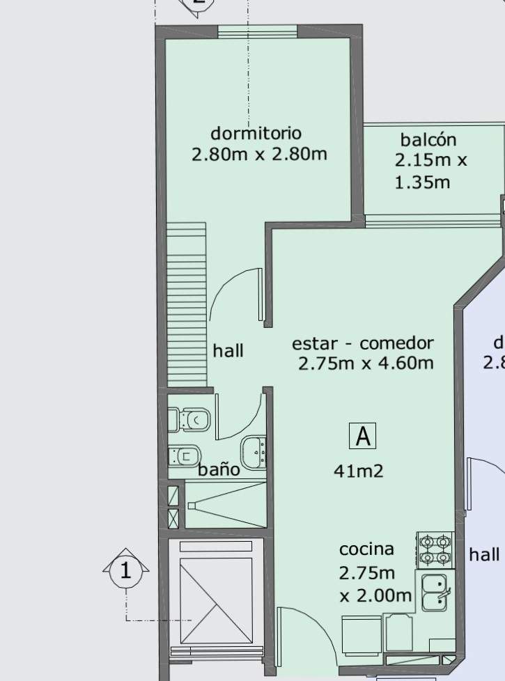 Rosario de santa fe 941 Un dormitorio balcón Apto crédito