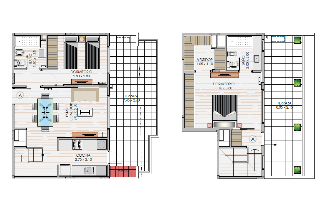 Obispo Trejo 1113 Un dormitorio con terraza y 2 baños