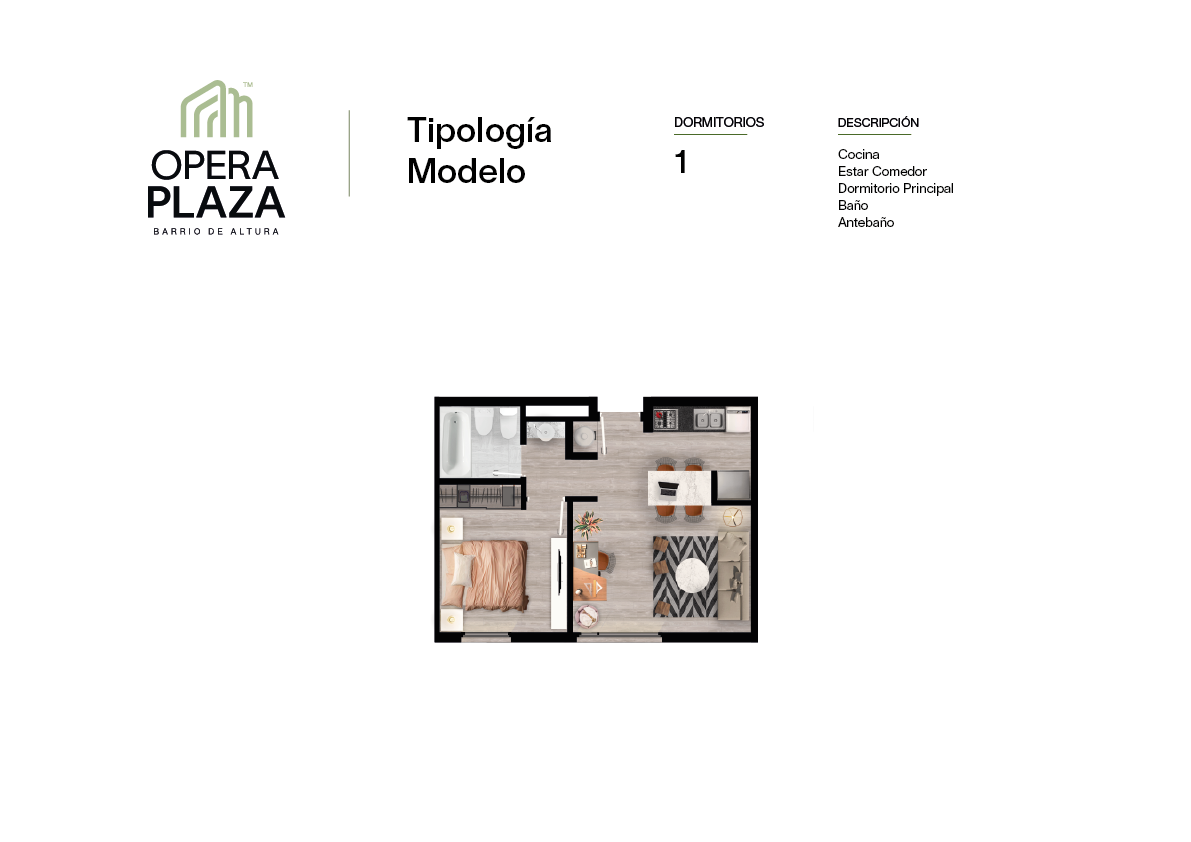 VENDO DEPARTAMENTO EN OPERA PLAZA (AMPLIA FINANCIACION)