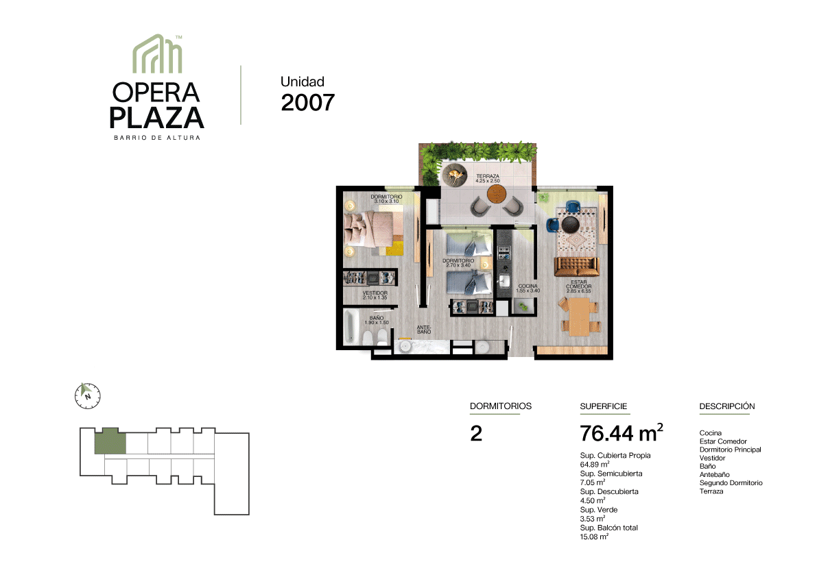 VENDO DEPARTAMENTO EN OPERA PLAZA