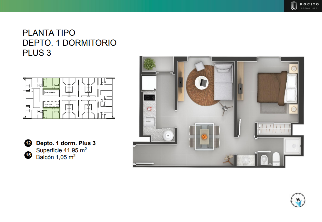 DEPARTAMENTO EN VENTA EN POCITO SOCIAL LIFE (AMPLIA FINANCIACION)