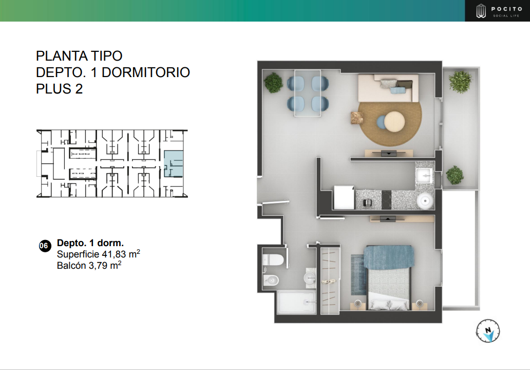 DEPARTAMENTO EN VENTA EN POCITO SOCIAL LIFE (AMPLIA FINANCIACION)