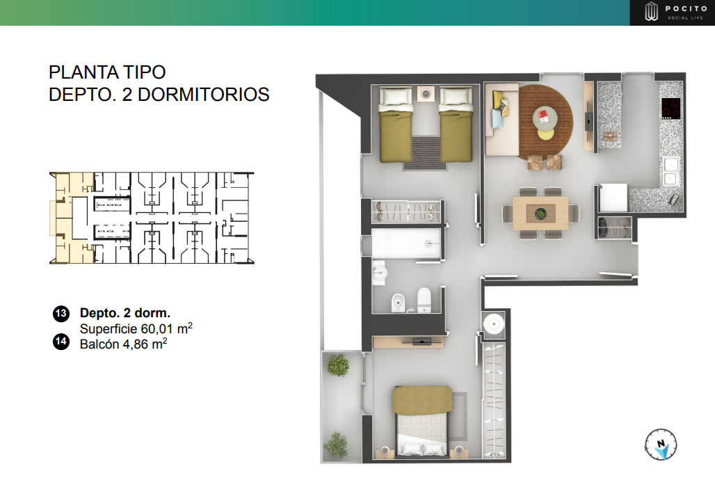 DEPARTAMENTO EN VENTA EN POCITO SOCIAL LIFE (AMPLIA FINANCIACION)