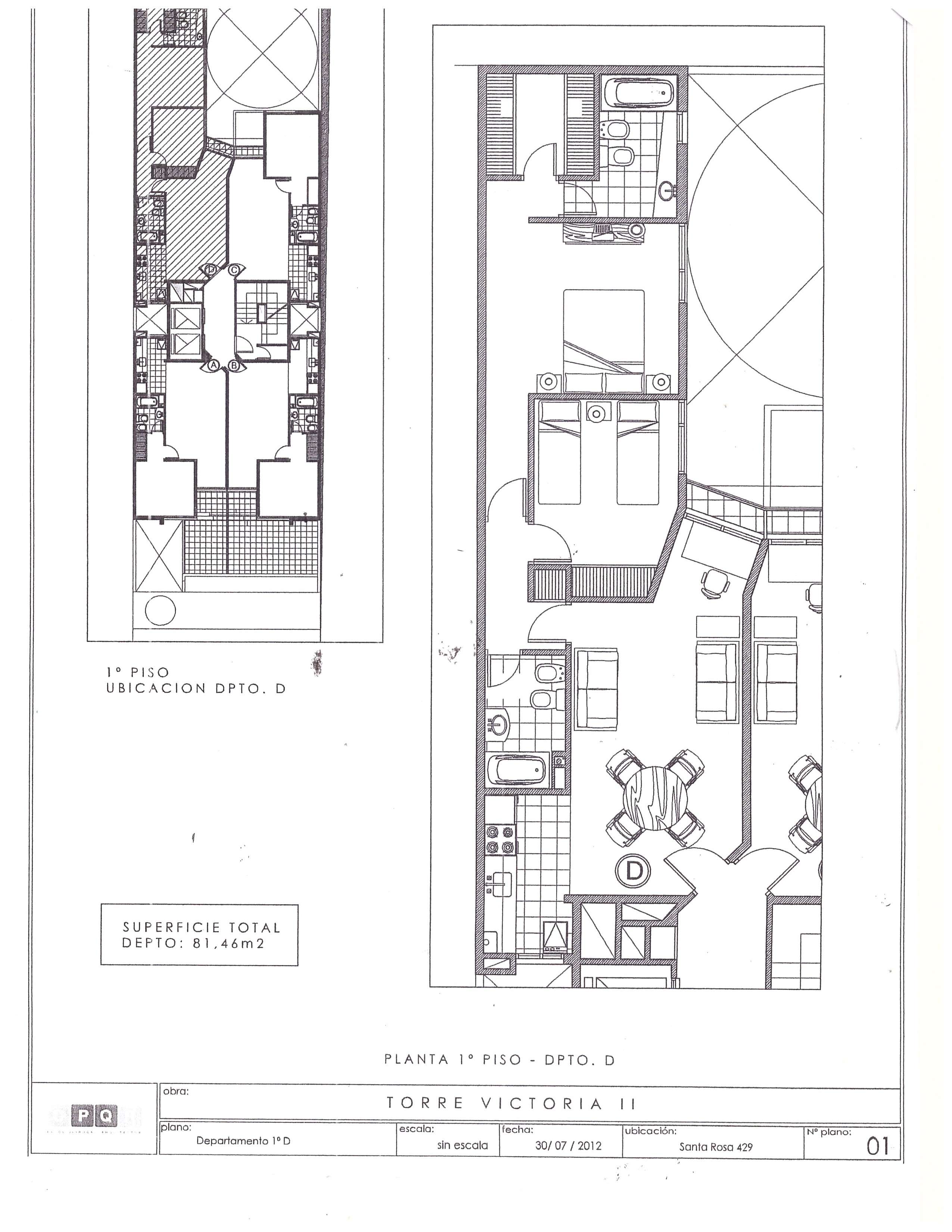 Venta Dpto 2 dorm sobre Santa Rosa