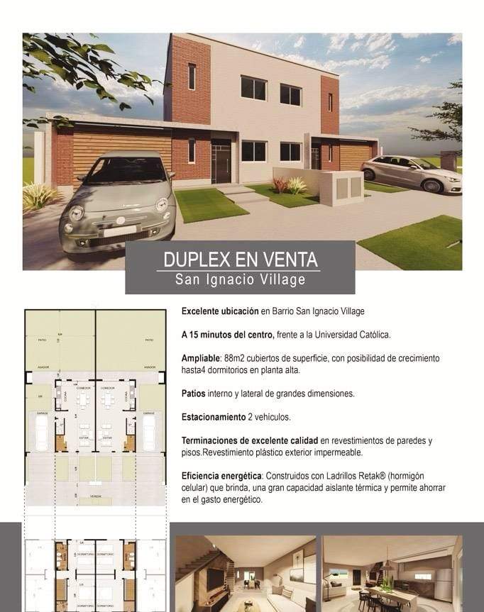 Venta Duplex de 2 dormitorios en San Ignacio Village Manantiales