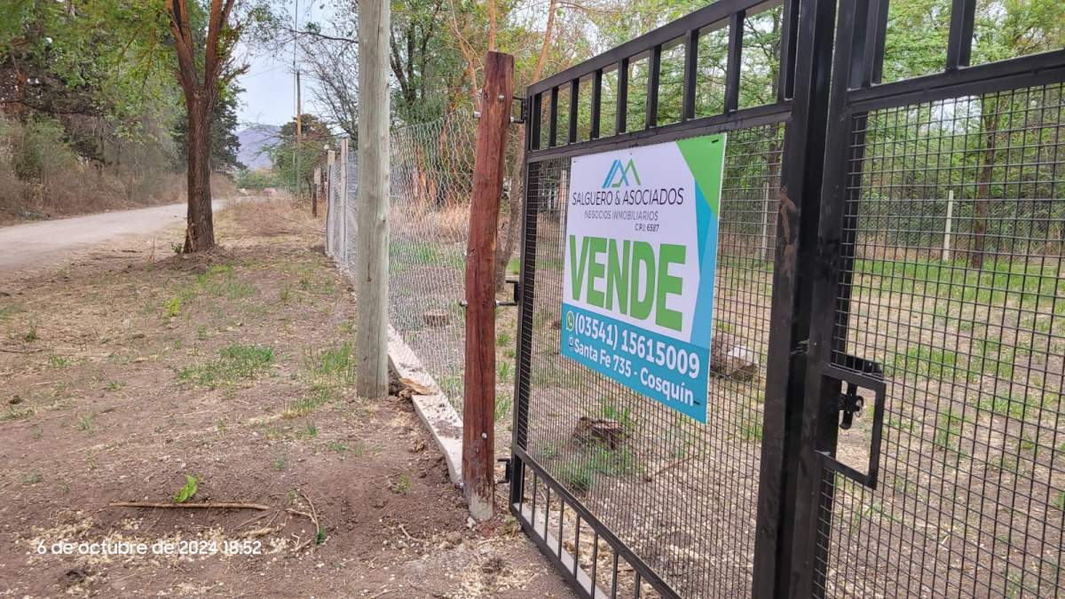 SE VENDE TERRENO EN COSQUÍN BARRIO EL CONDADO A METROS DE LA RUTA NACIONAL 38