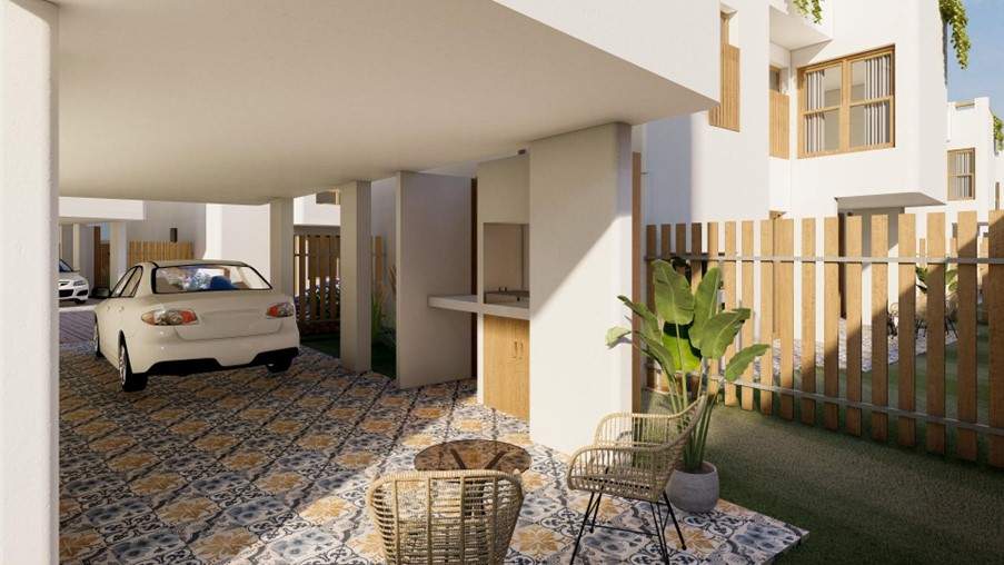 Complejo TERRAZZE IV y V casas individuales desarrolladas en 3 plantas en pozo.