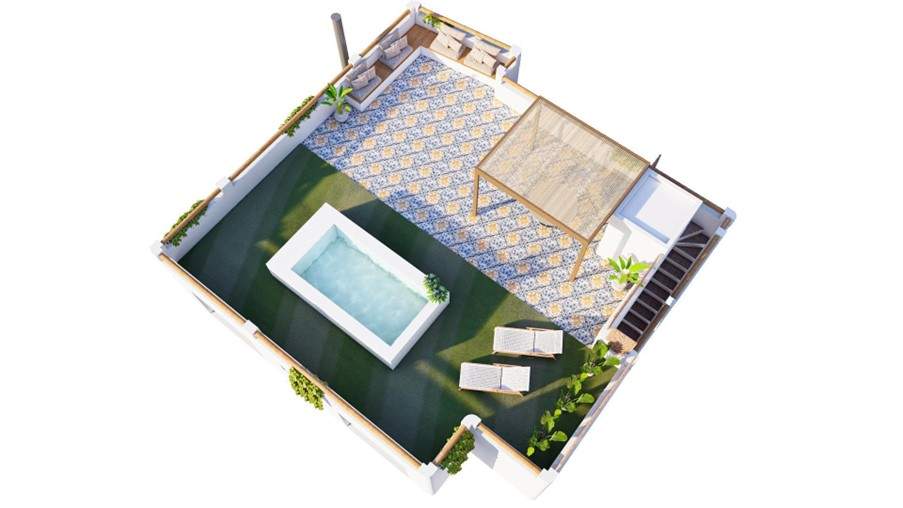 Complejo TERRAZZE IV y V casas individuales desarrolladas en 3 plantas en pozo.