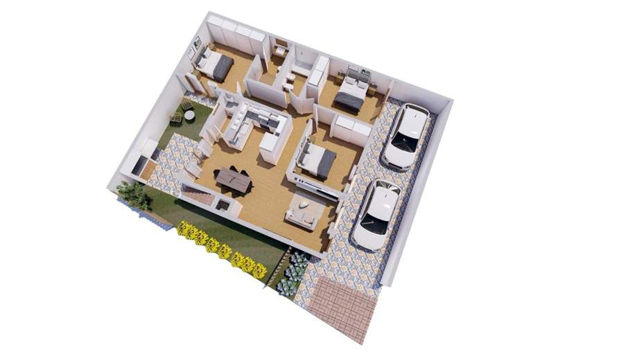 Complejo TERRAZZE IV y V casas individuales desarrolladas en 3 plantas en pozo.