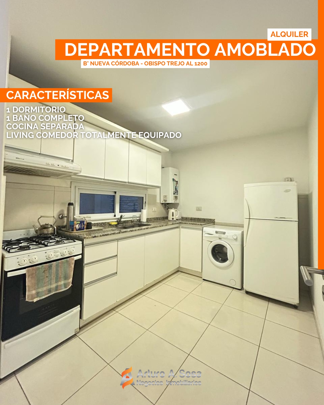 DPTO 1 DORM AMOBLADO NVA CORDOBA EN ALQUILER