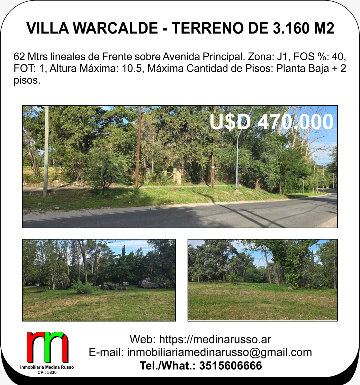 VILLA WARCALDE - TERRENO 3.160 M2