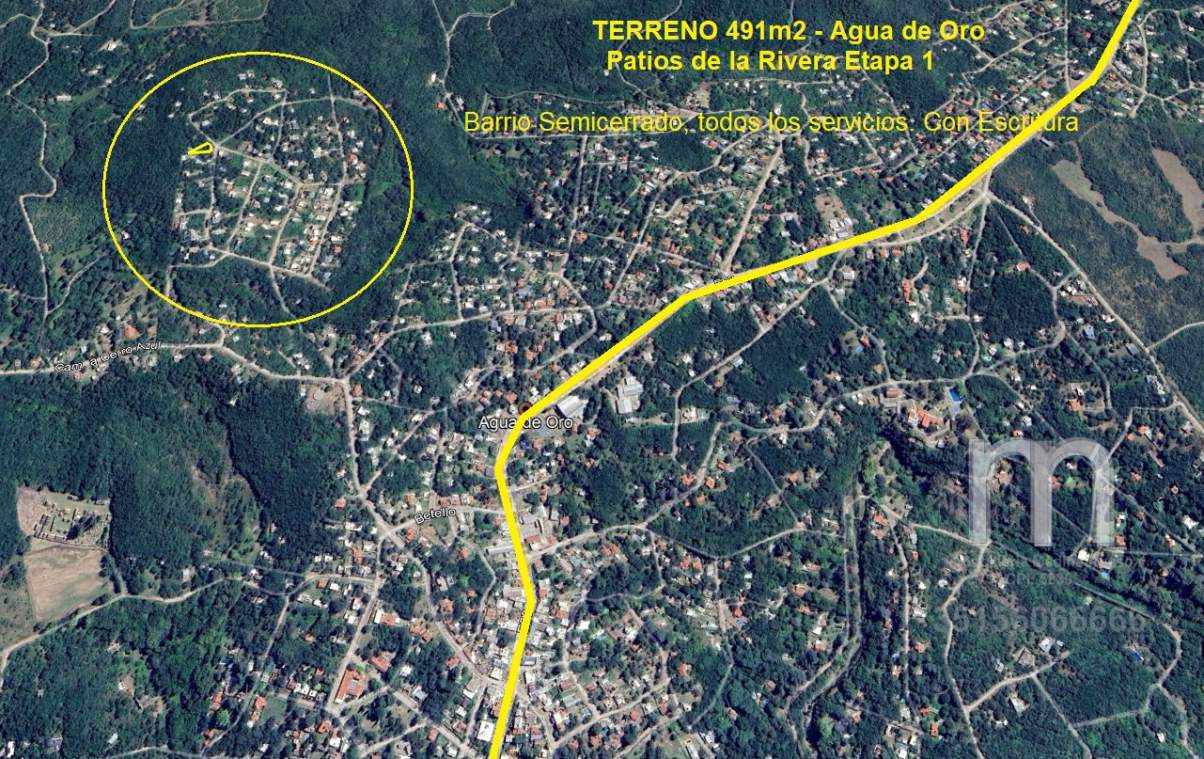 TERRENO DE 491m2 - AGUA DE ORO