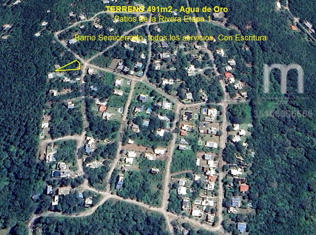 TERRENO DE 491m2 - AGUA DE ORO