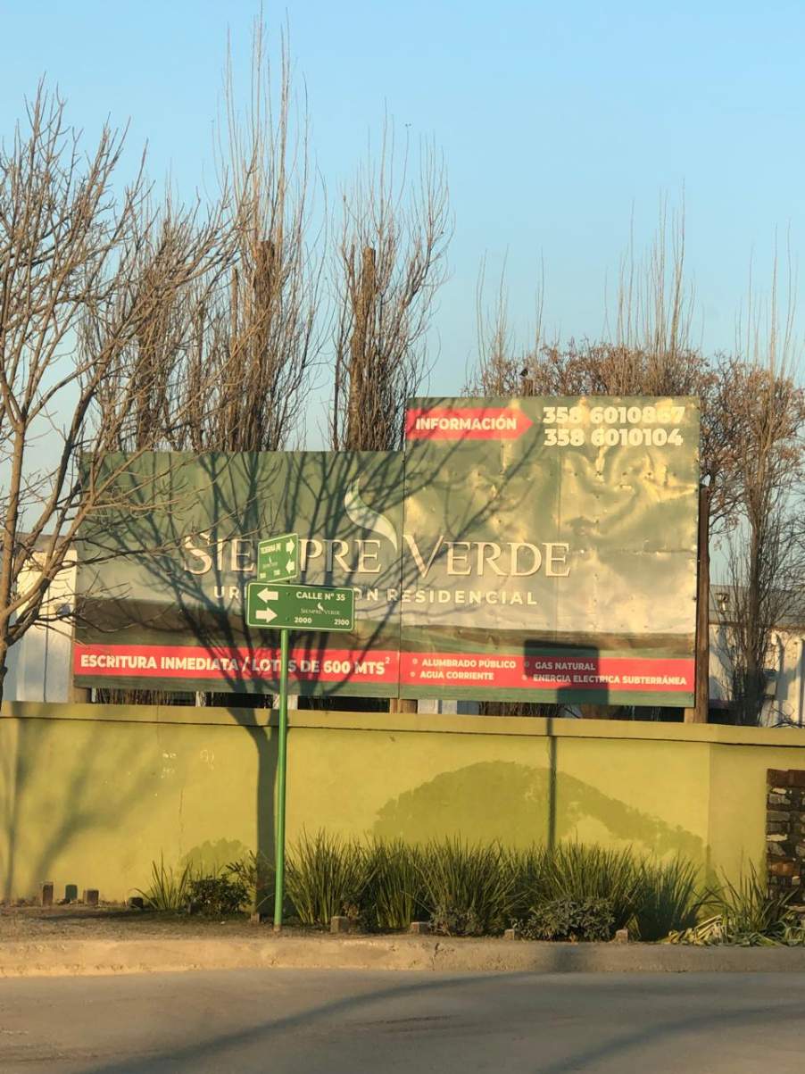 DUEÑO VENDE LOTE EN RÍO CUARTO BARRIO SIEMPRE VERDE OPORTUNIDAD DE INVERSIÓN CON FINANCIACIÓN