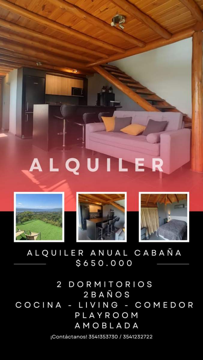 ALQUILER ANUAL CABAÑA DE CATEGORIA