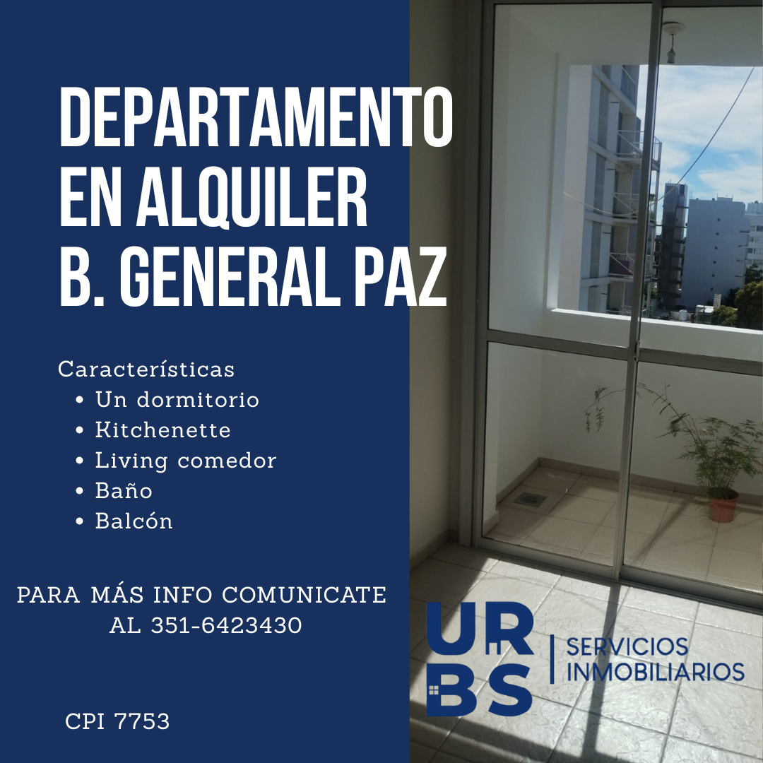 DEPARTAMENTO EN ALQUILER - GENERAL PAZ