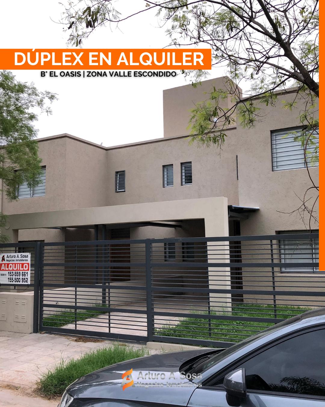 DUPLEX 3 DORM EN ALQUILER EN EL OASIS