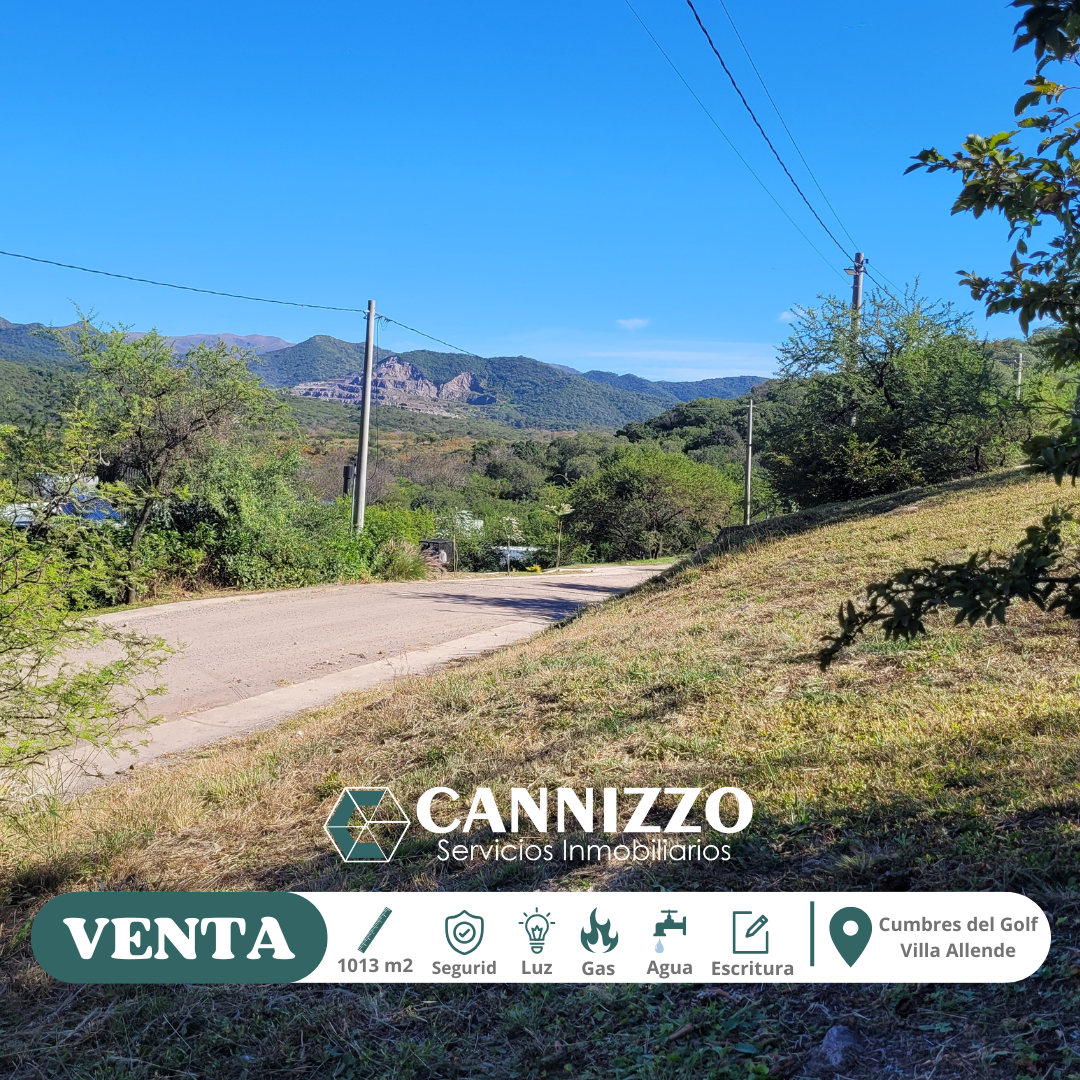 Venta Lote Cumbres del Golf Villa Allende 1013 m Excelentes Vistas