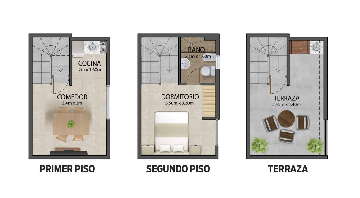 Dúplex. Un dormitorio. Cochera. Terraza exclusiva. B Nva. Cba.
